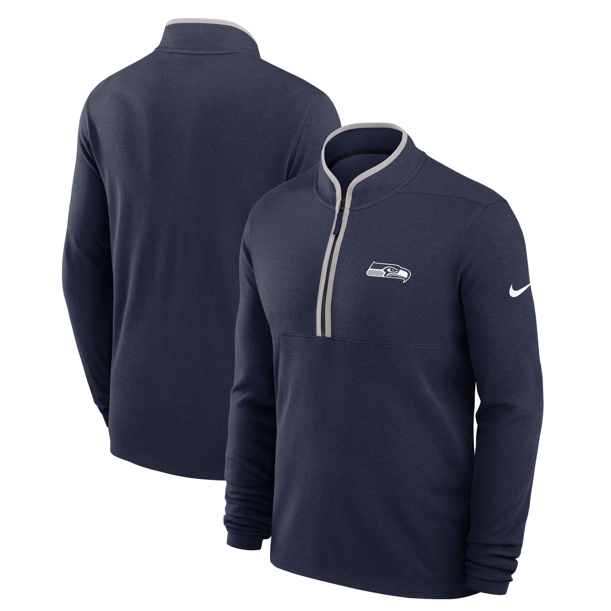 Men's Nike College Navy Seattle Seahawks Primetime Victory Dri-FIT Half-Zip Pullover